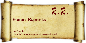 Remes Ruperta névjegykártya